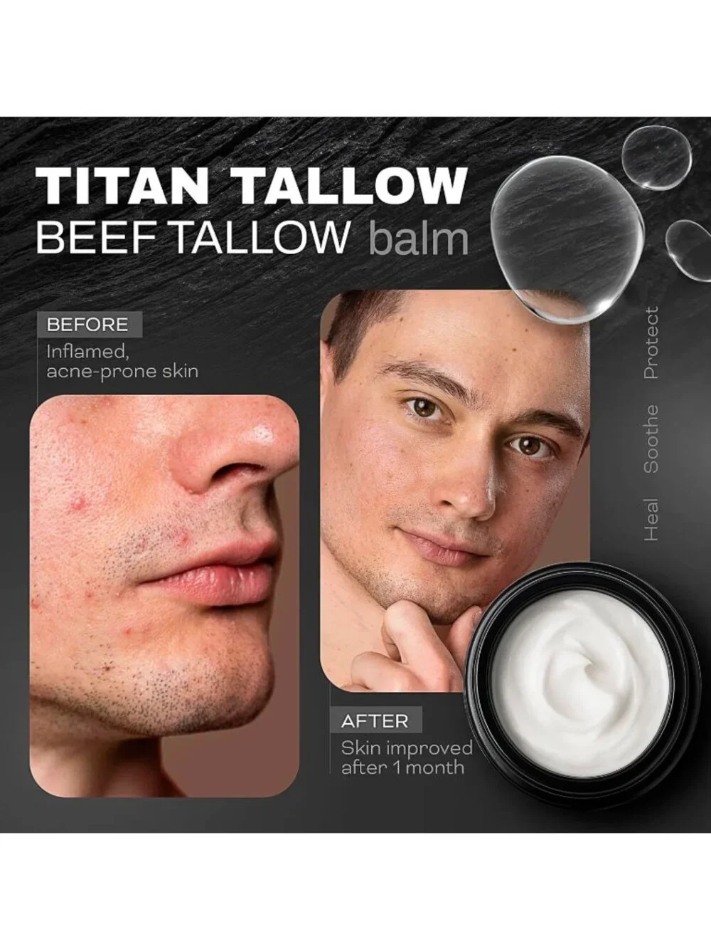 TITAN TALLOW Unscented Beef Tallow Balm With Magnesium for Skin, Muscles, Sleep